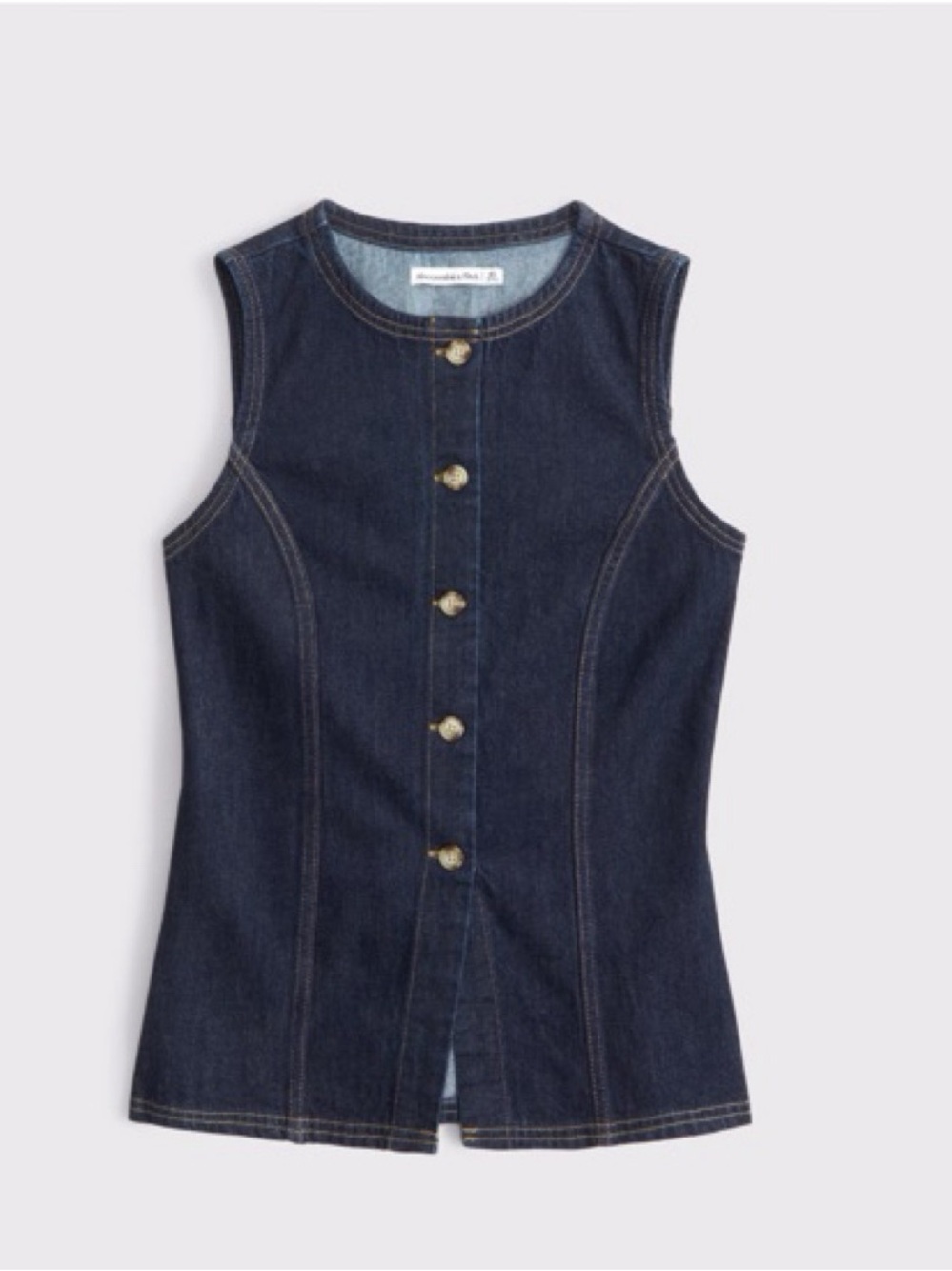 Abercrombie & Fitch Indigo Denim Tie Vest